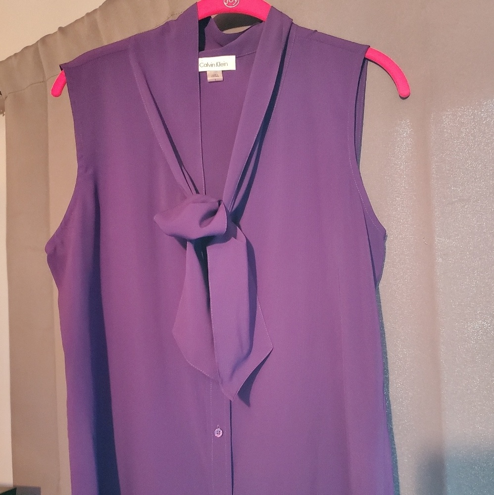 Purple Calvin Klein Button up top